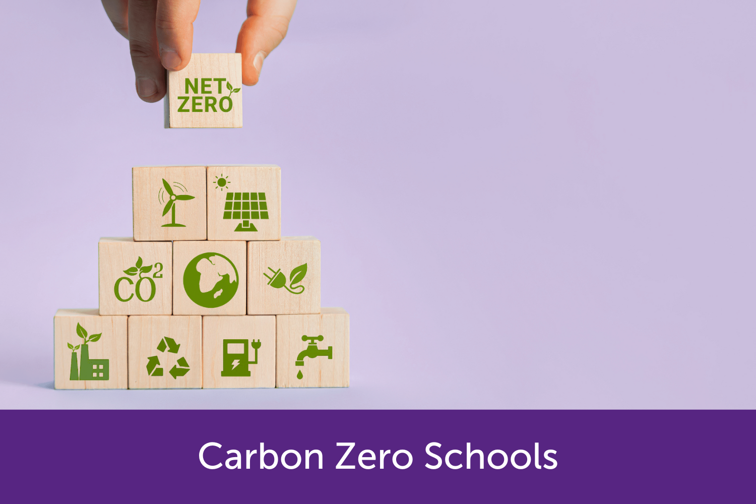 wooden building blocks with eco signs on