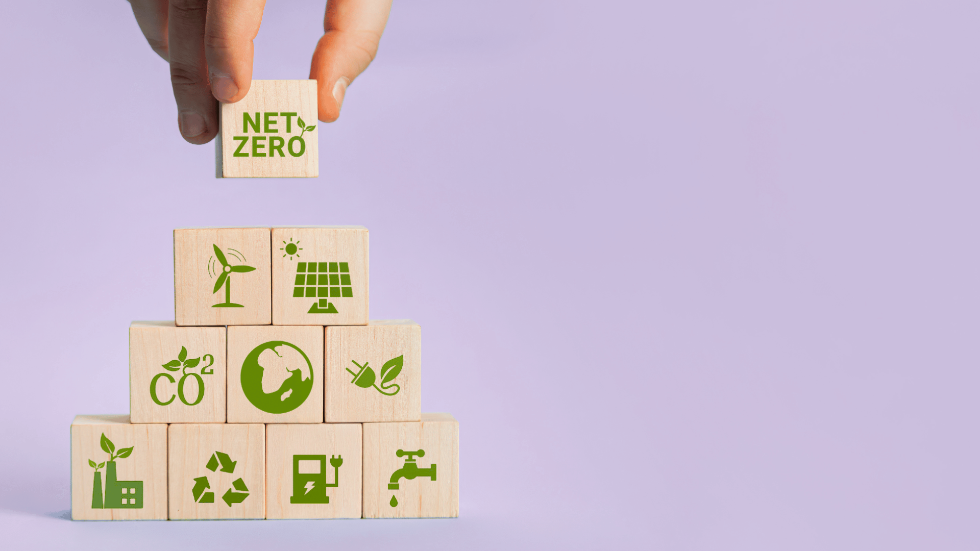 wooden building blocks with eco signs on
