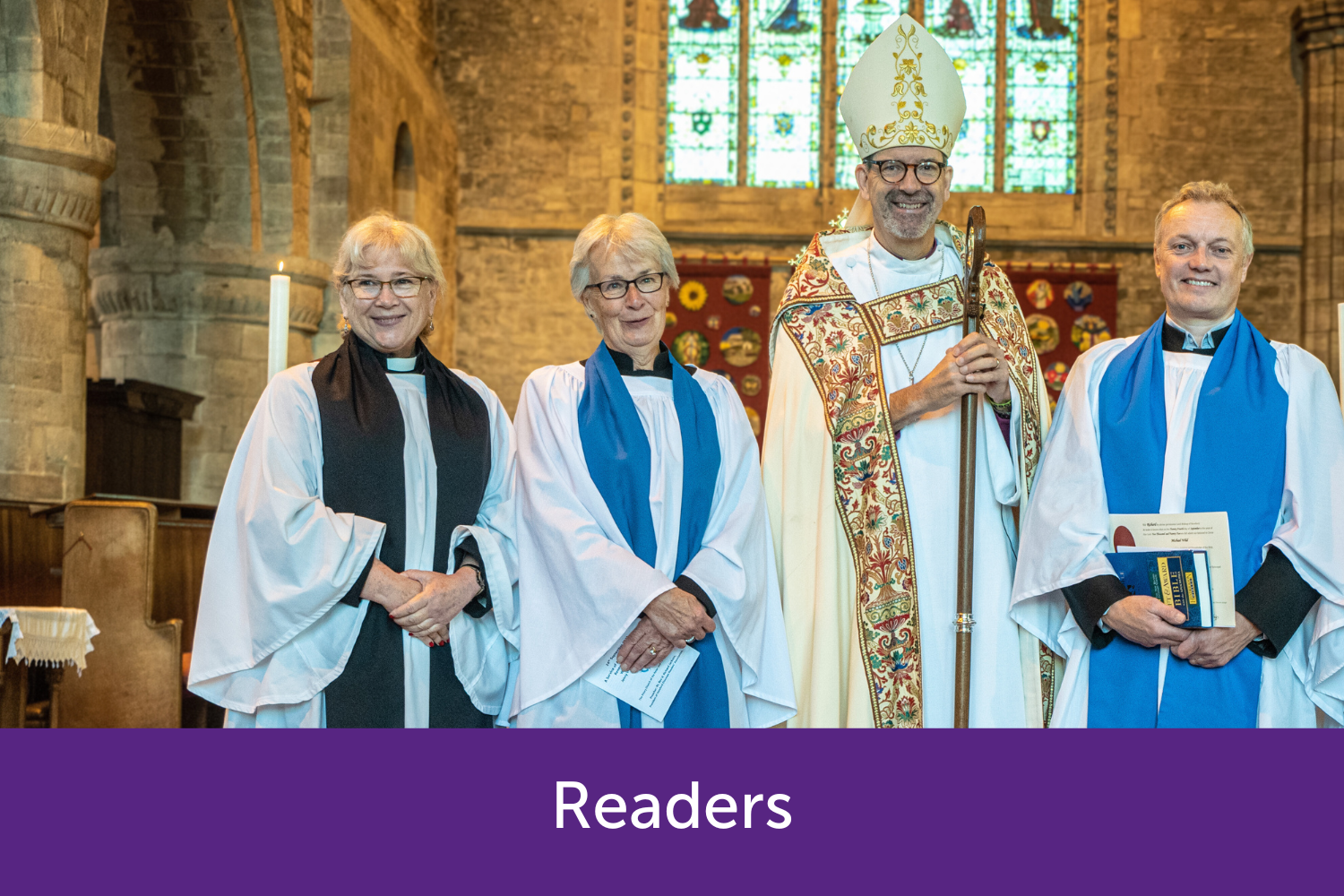 Lay Readers stood with Bishop Richard