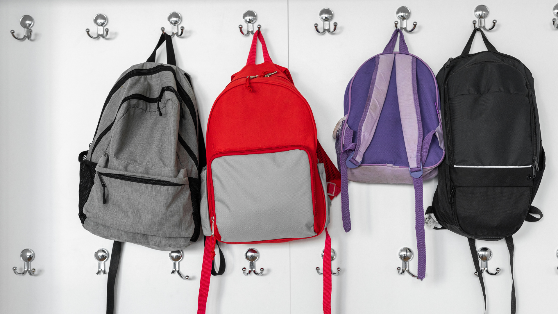 School bags hanging up