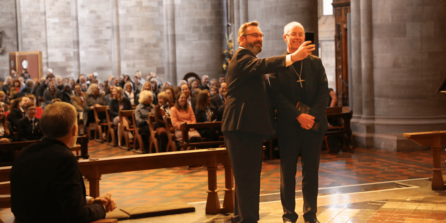 Andrew Telea takes a selfie at Hereford Cathedral
