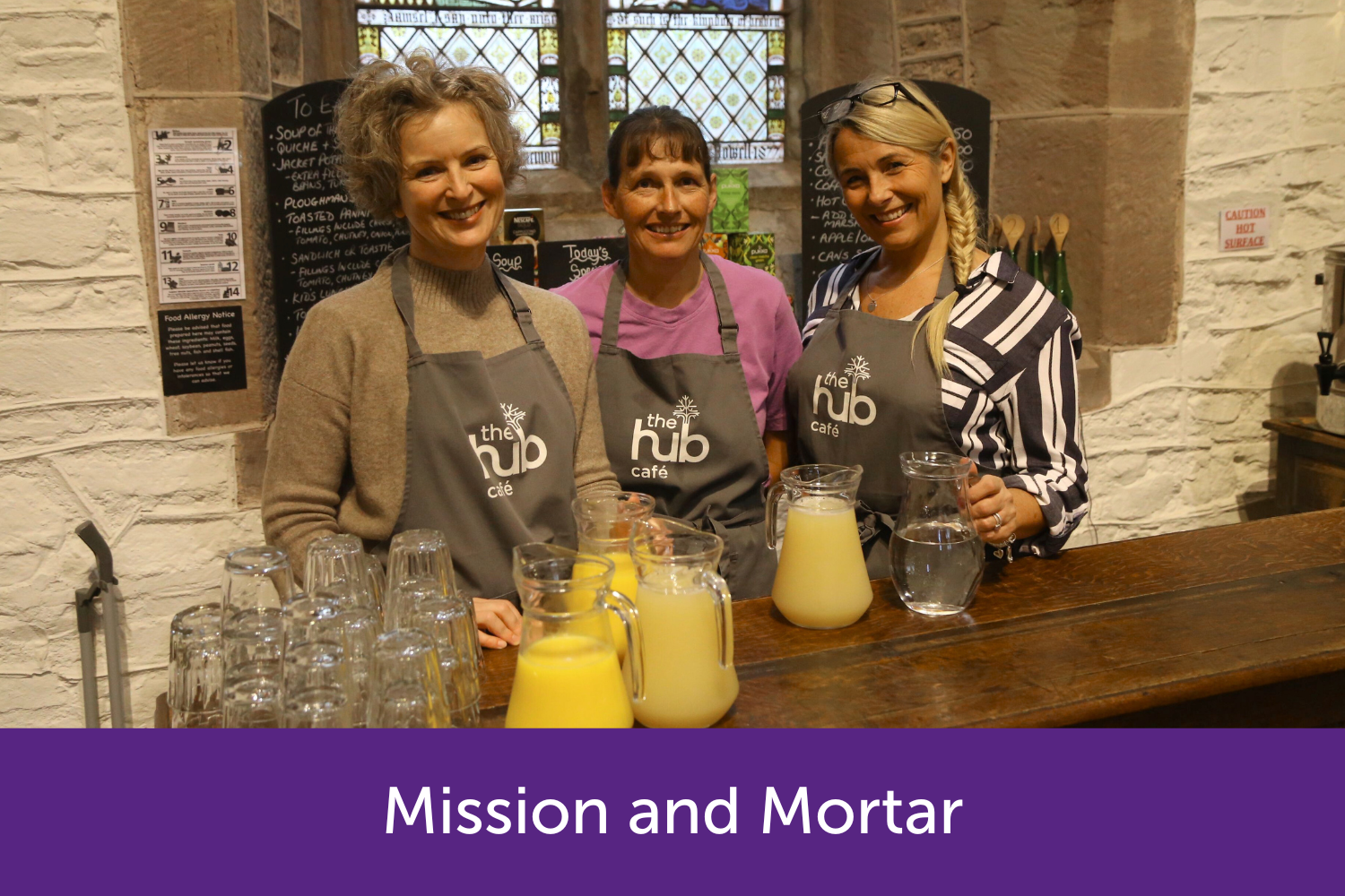 Women volunteering at church cafe