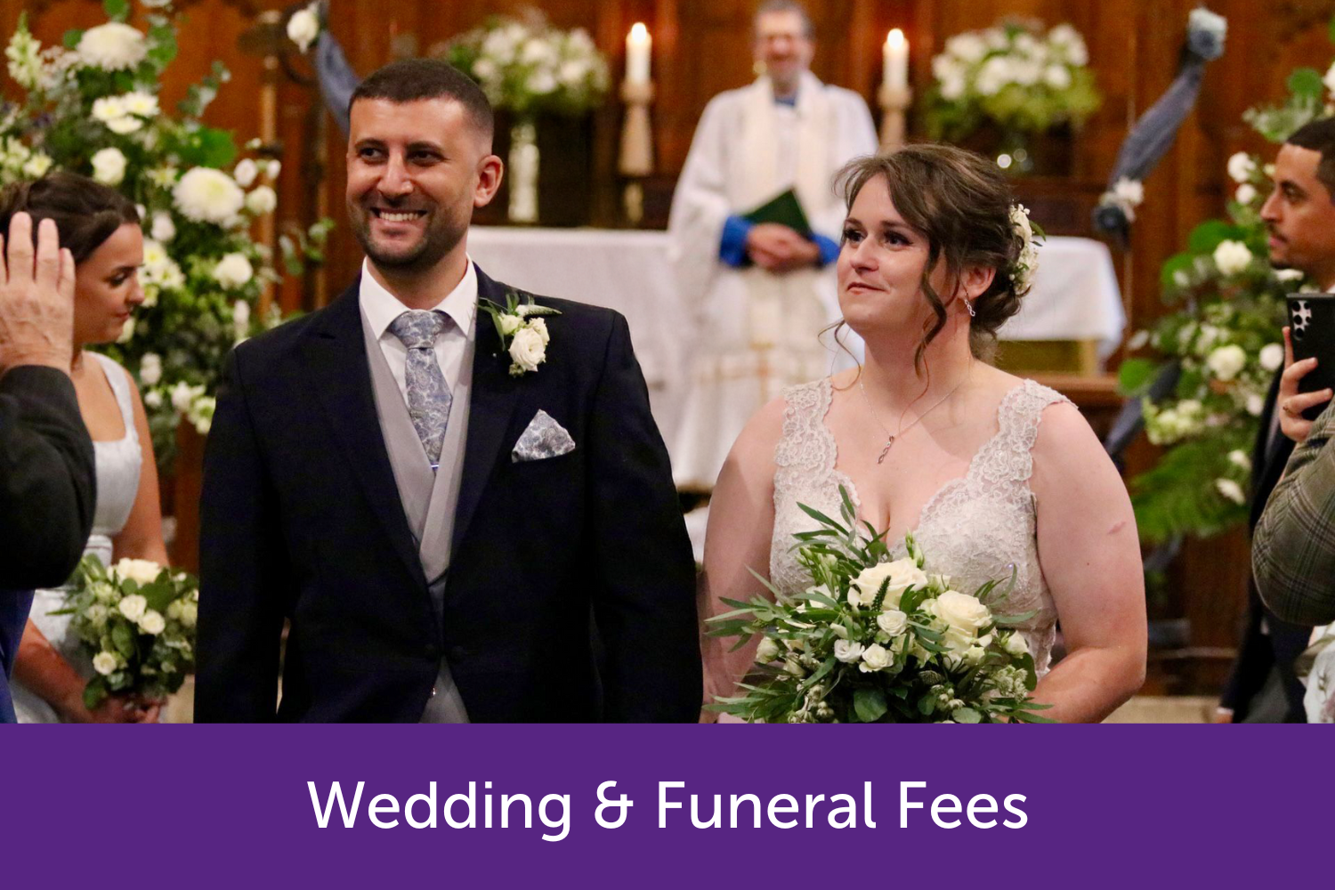 A married couple in church
