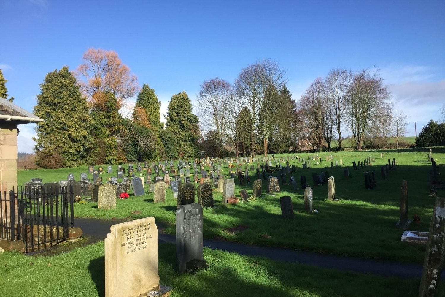 Churchyard in the sunshine