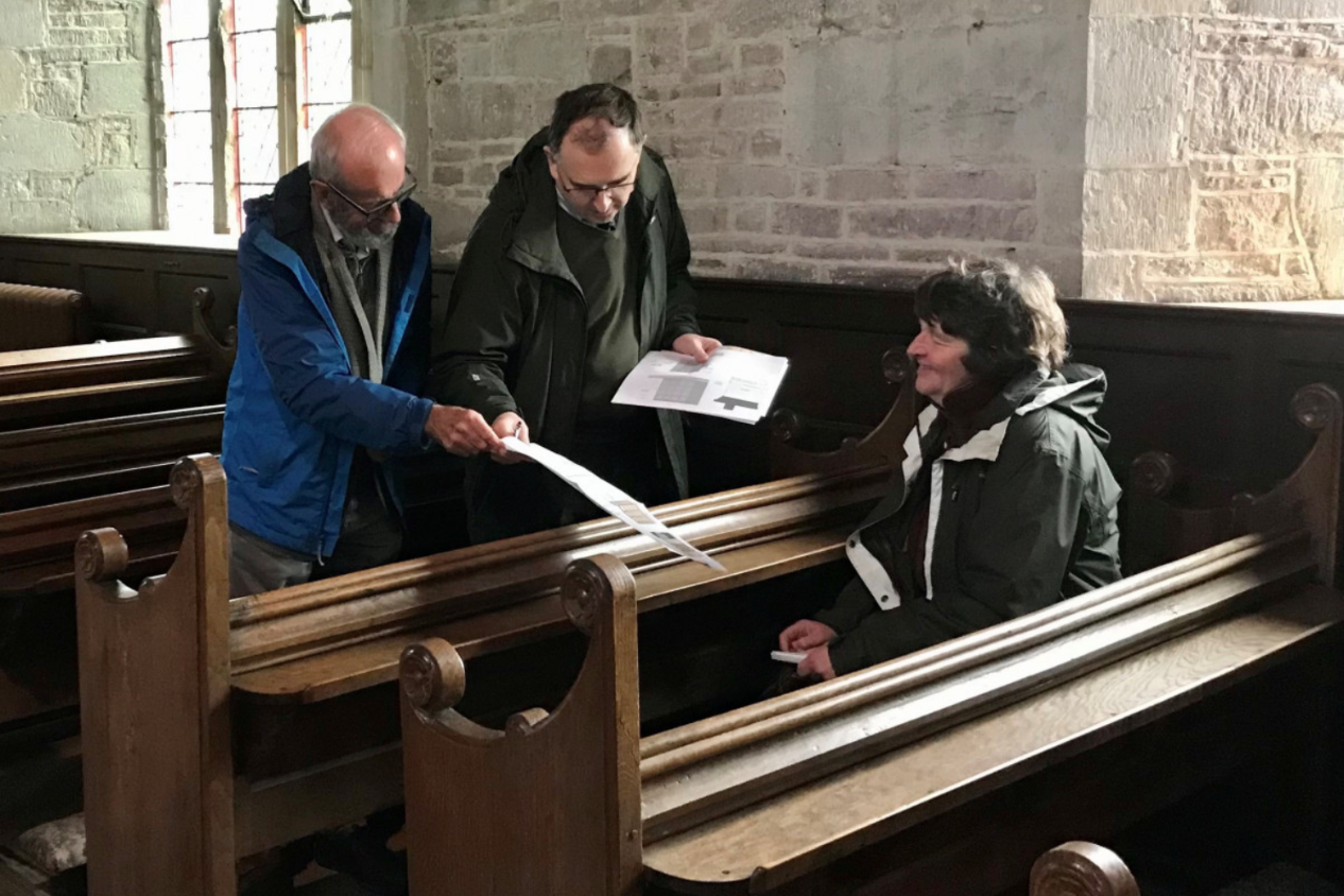 Inspecting a Church Pew